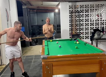 Sr Carmona and Victor Ferraz Playing Naked Billiards