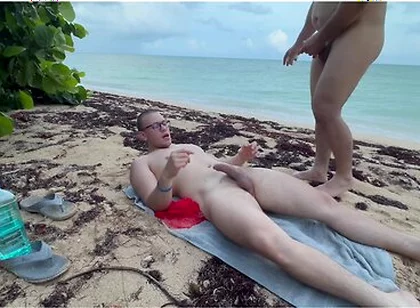 Hot Fuck At The Beach And Breading Our Holes With Huge Loads