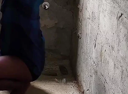Fucking Ebony Big Wasit Bussy Inside the Toilet of an Uncompleted Building After a Blowjob