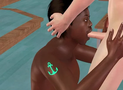 Animated 3D Gay Porn - Black Man Giving Blowjob to White Man in Classroom