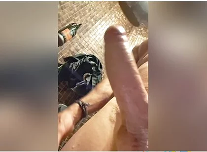 Horny Guy Jerks Massive Cock In Public Bathroom - Risky Cumshot Caught On Cam!