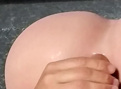 Closeup Anal Fucking Ass Doll with Uncut Natural Big Dick