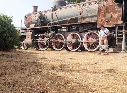 Nude Near an Old Train