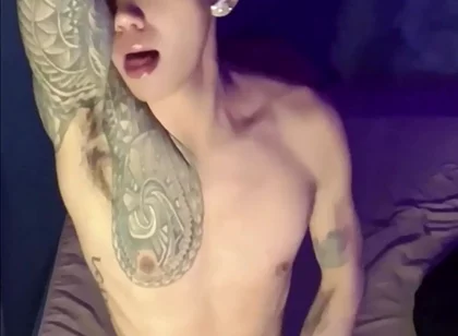 Filipino Inked Horny Twink Teasing and Masturbating Until He Cums