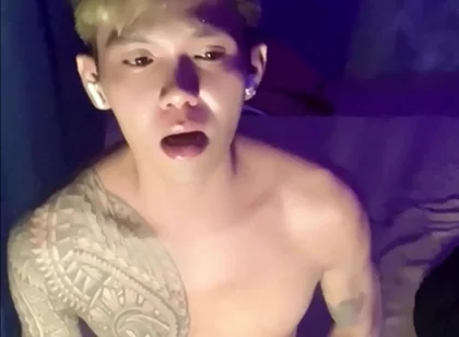Filipino Inked Horny Twink Teasing and Masturbating Until He Cums