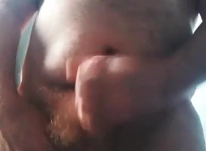 Big British Hairy Daddy Bear Wanking with Cumshot