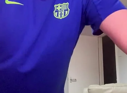 My Blue Football Shirt with Stocking on