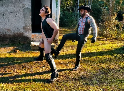 Cowboy Ballbusting on the Farm