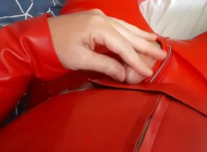 Cum on Roommate's Cosplay Leather Costume