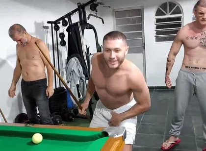 Me, Carmona, Opaido Carmona and Viking De Taubaté Started a Game of Pool Naked