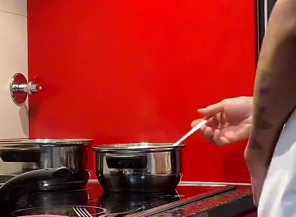 Jacking off and Cumming in the Kitchen