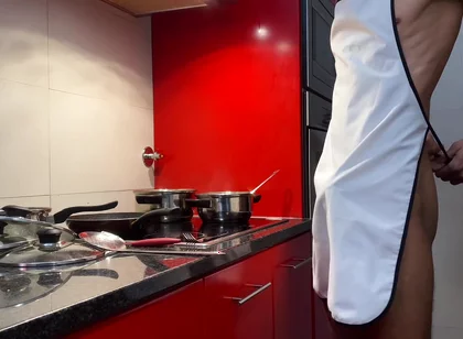 Jacking off and Cumming in the Kitchen