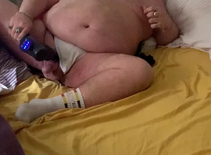 Fat Stepdaddy Wanks with Massage Toy