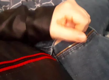 Jerking in Biker Leather Jacket
