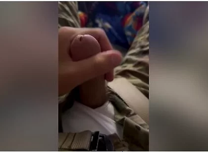 Horny Solider In Tighty Whities And Orange Jockeys Jerks Off While Wearing His Ocp Uniform