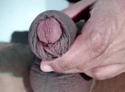 Big Black Wet Foreskin
