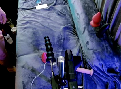 Random Stranger Controls My Fuck Machine and Destroys My Hole with Huge Anal Beads Deepest Ride and Massive Load