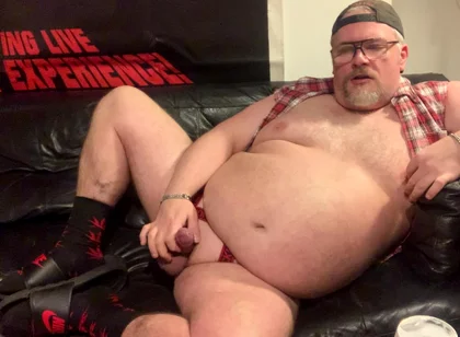 Fat Daddy Pig Wanks His Fat Cock