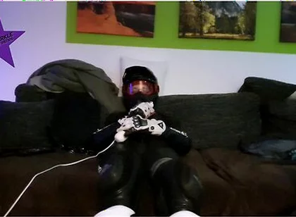 Pup Sparkle In Biker Cumming Inside A Dainese Suit