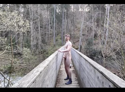 Horny French Twink Is Jerking off Outside on a Bridge