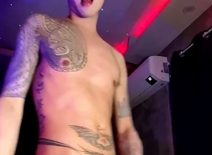 Asian Inked Boy Teasing and Jerking off