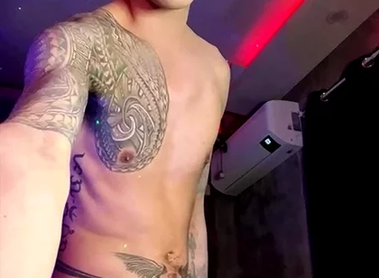 Asian Inked Boy Teasing and Jerking off