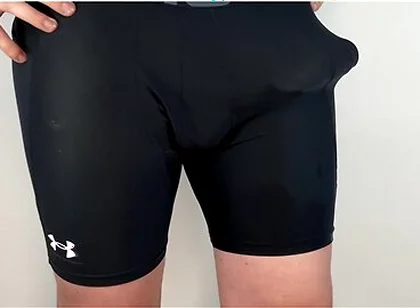Huge Cock Hands Free Anal Vibrator Cumshot In Tight Pants