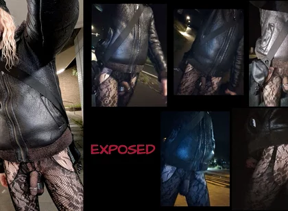 Exposed: Strutting Outside in a Fishnet Bodysuit