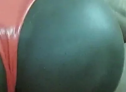Black ass sextoy in shiny pants ass cumshot
