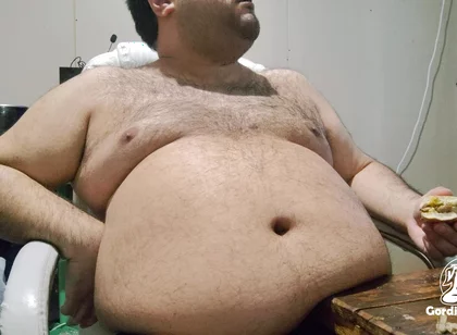 Greedy Fat Pig Won't Stop Eating and Masturbating