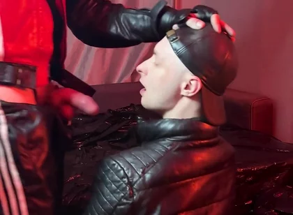 Scally Chav Guys Have Fun in Leather Sport Gear