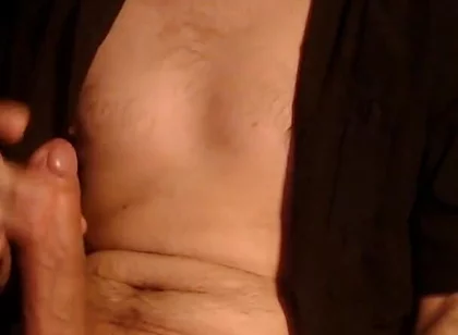 Nude Man Pumping Big Fucking Cock in Room