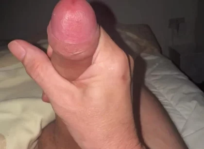 Lord Stroking His Huge Flaccid Cock to Creamy Load