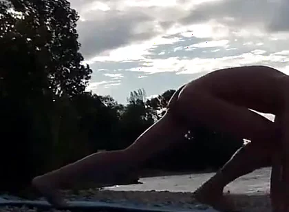Slender Nudist Boy Does Yoga Nude on a Naturist Beach. Naked Yoga Video by Jon Arteen Gay Porn Model