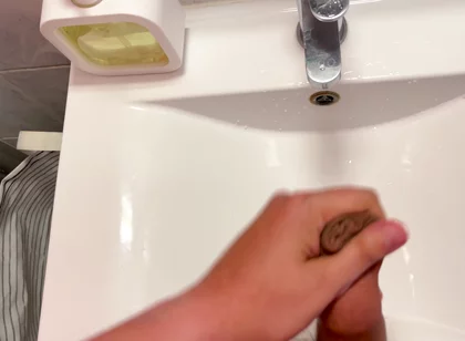 Quick Jerk off and Playing with My Cum