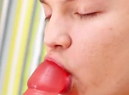 Big Rubber Dick Dildo for the Horny Teen Twink Boy