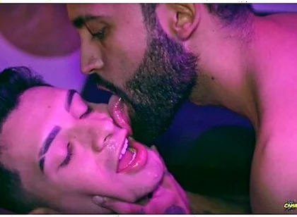 Big Dick Camilo Brown Fucking Cute Twink Juan Ferrer Bareback At The Bar Covering His Face In Cum