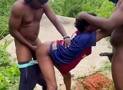 Threesome Bareback Fuck From Two Big Daddies and and Twink