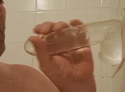 The Slut Is Clearly Addicted to Dildo Sucking