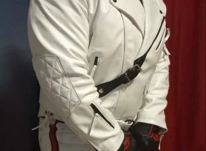 In Full White Leather Formals.
