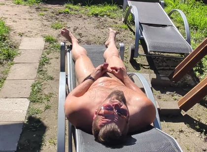 Sunbathing, Pissing and Cumming in the Backyard