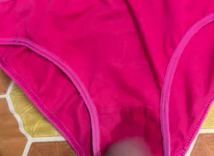 My Exgirlfriend Shreya's Red Sniffing and Panties Cum