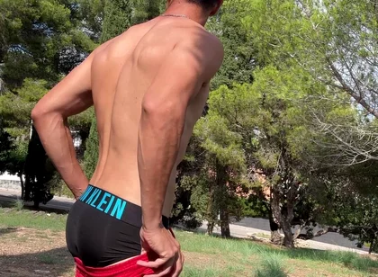 Short Risky Naked Flashing on Summer Day