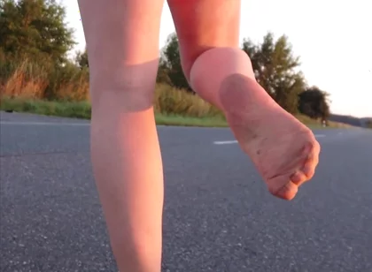 Walk in Tights on the Country Road