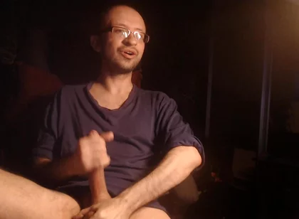 Horny Funny Guy Jerking Big Cock on Webcam