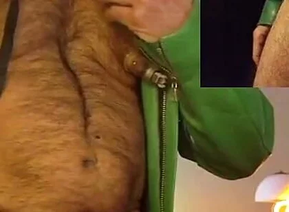 Cop Pumps His Balls, Cock and Nips While Wearing His Cop Leather