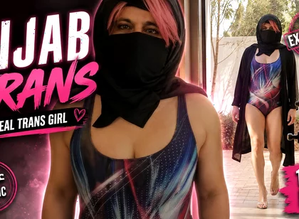 Arab Muslim Sissy Wearing Hijab Outdoors