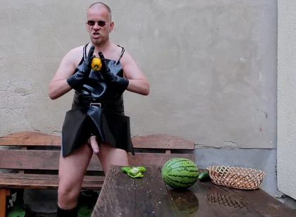 The Horny Rubber Gardener - Crushing Vegetables & Boot Care
