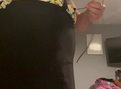 Cock and Ball Bondage with Crossdress to Go Out