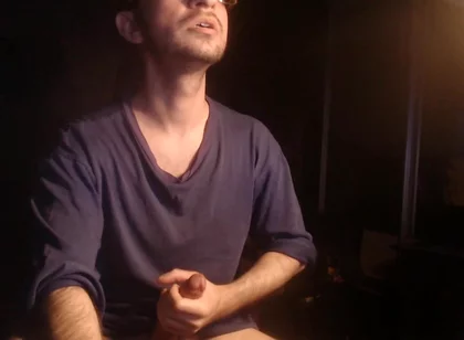 A Guy Plays with His Dick During a Webcam Show